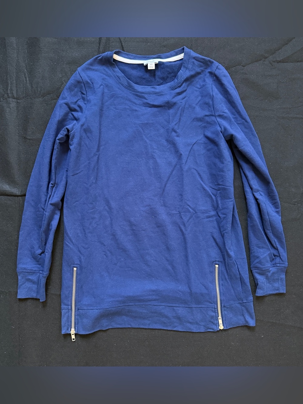 J.CREW Blue Long Sleeve Blouse With Zipper Womenâs Size XS